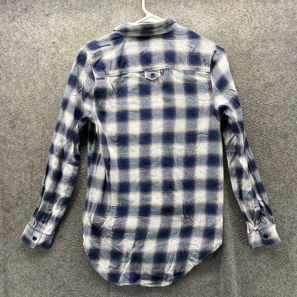 Vans Shirt Womens XS Blue White Plaid Flannel Button Down Long Sleeve Casual - Picture 2 of 10